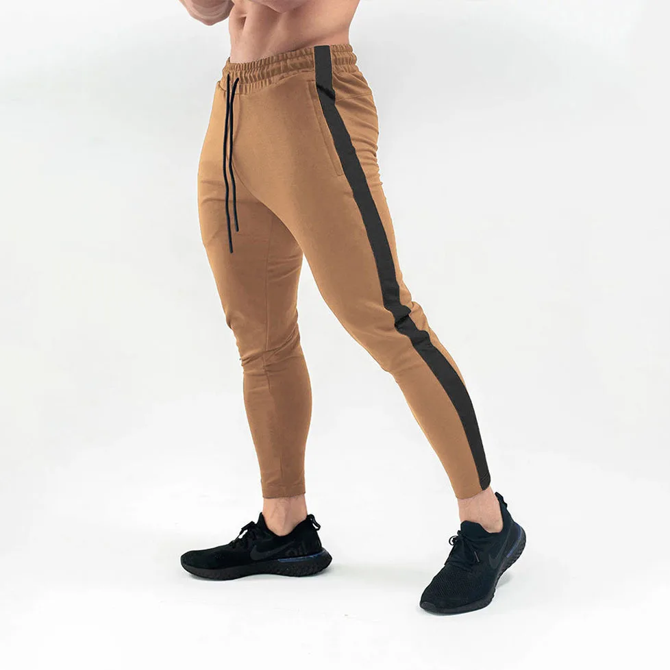 Khaki NO LOGO Siksilk Осенние новые мужские спортивные штаны для фитнеса, мужские спортивные штаны для бодибилдинга, тренировок, хлопковые брюки, повседневные бегуны, спортивная одежда, брюки-карандаш - Цвет: Khaki NO LOGO