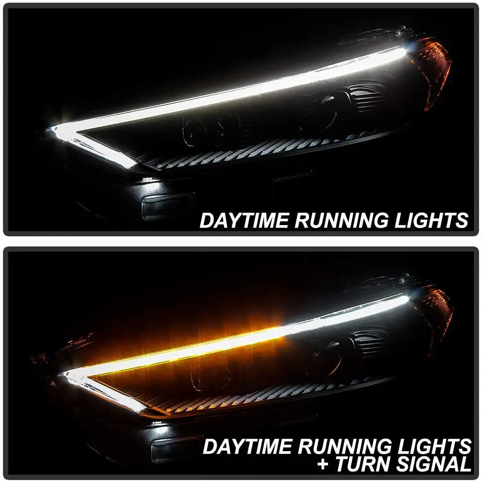 Sulinso для 2013 2016 Ford Fusion светодиодный DRL переключающий сигнал черный проектор фары