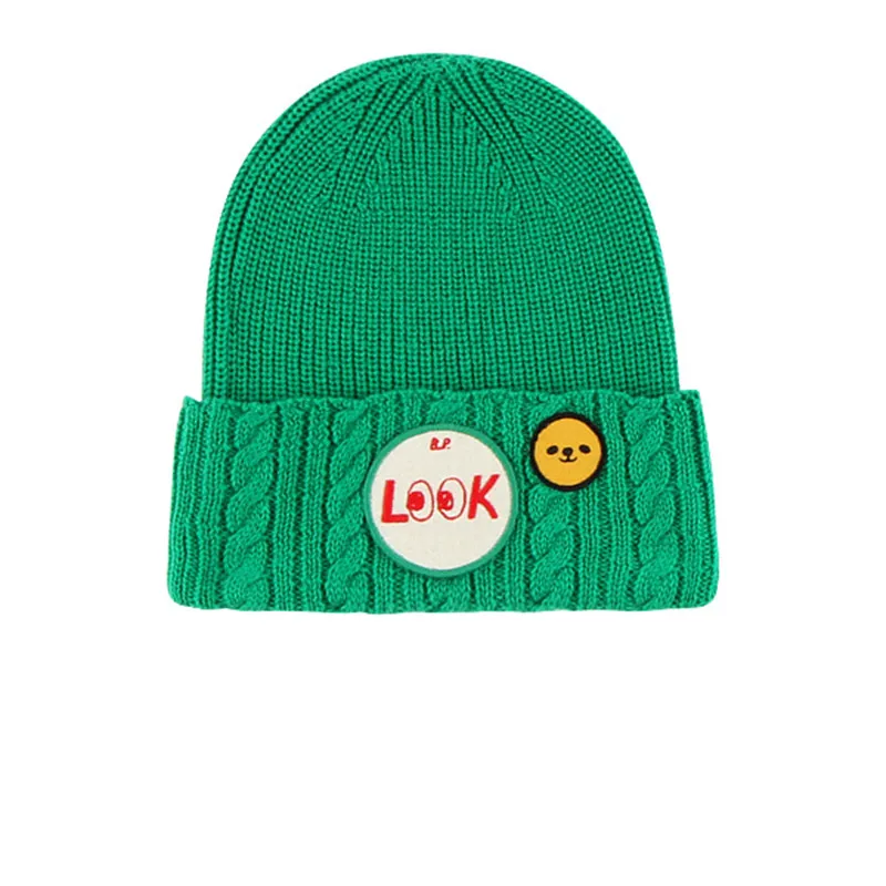Green Зимняя брендовая малышей Вязание Beanie Hat Baby Коран Стиль головным убором детская Bebe De Пи* Милая уплотненная шапка - Цвет: Green