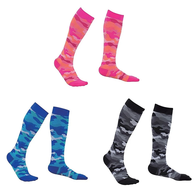 Компрессионные носки унисекс, носки для бега, Спортивные Компрессионные носки, поддерживающие унисекс, уличные камуфляжные гоночные длинные гольфы