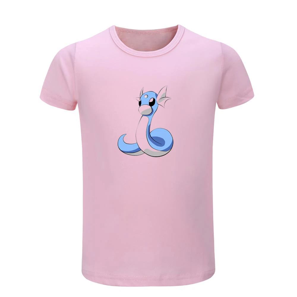 JeKP948D Детские футболки с рисунком Pokemon Dratini Lapras Poliwag Детские футболки с графическим принтом Рождественский подарок с короткими рукавами для мальчиков и девочек - Цвет: JeKP948D