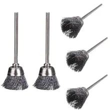 5PCS Steel Wire Brush 20mm Dia Brush For Rotary Tool Grinder 3mm Shank