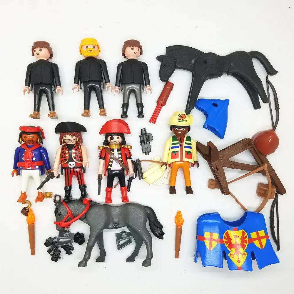 Экшн-фигурки Playmobil Geobra пират и Серая Лошадь коллекционная игрушка A101R 9 шт. |