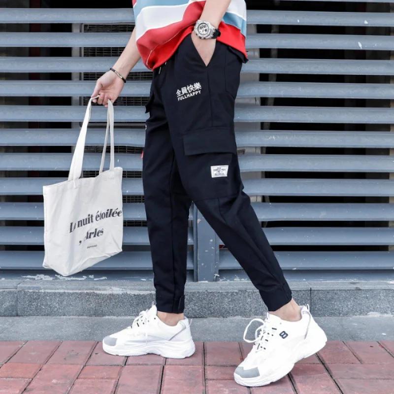 

2019 New Style INS Super Fire Pants Men's Popular Brand Loose Bib Overall Beam Leg Korean-style Trend Casual