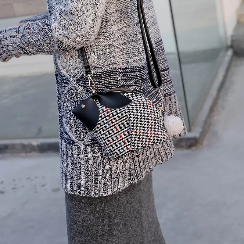 

Funny Bag Women's 2018 Autumn And Winter New Style Trend Woolen Cloth Bag Cute GIRL'S Cartoon Christmas Crossbody Bag