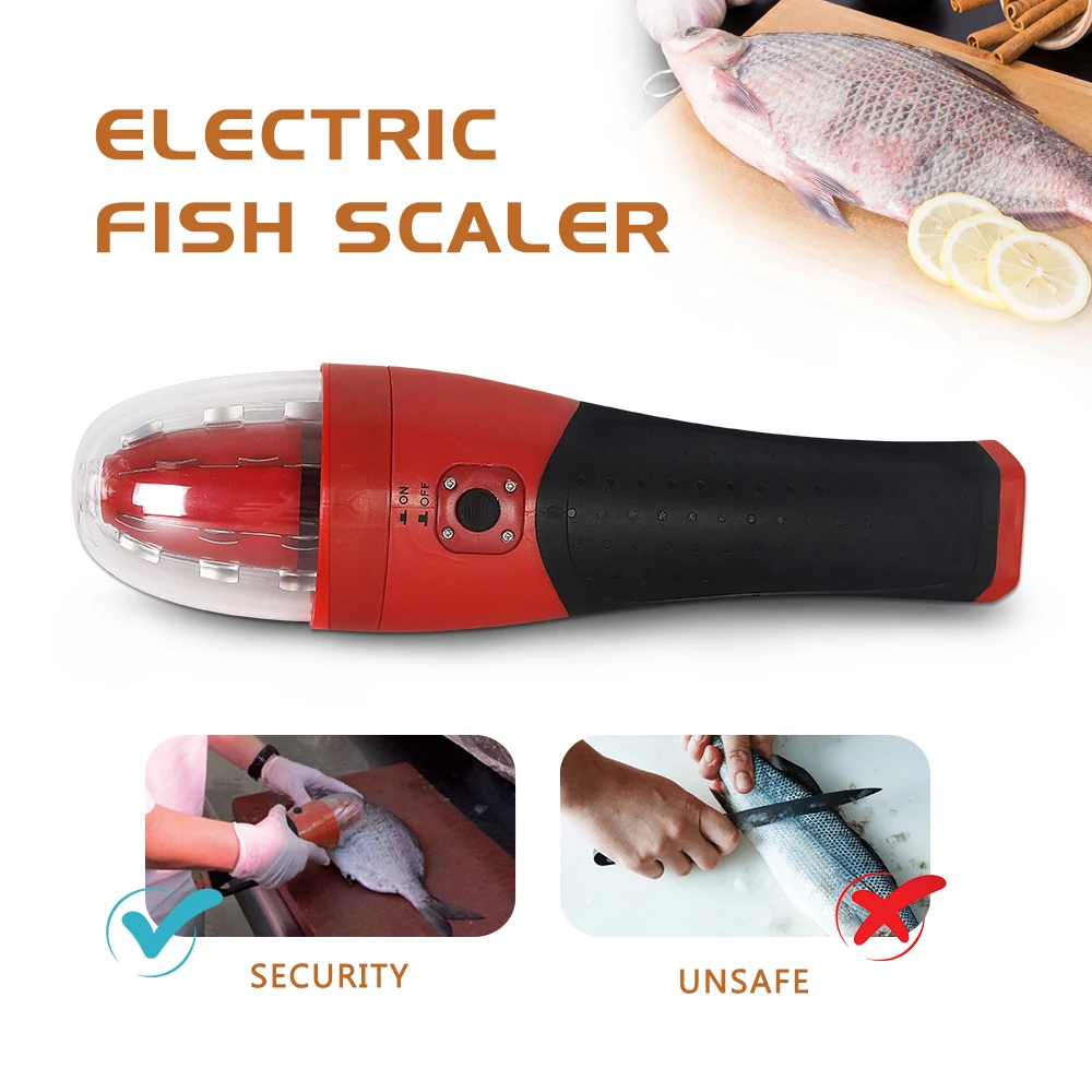 Rechargeable Electric Fish Scaler Handheld Kitchen Fish Cleaning Tool Waterproof With Protector Scraper Euro plug & UL plug CE