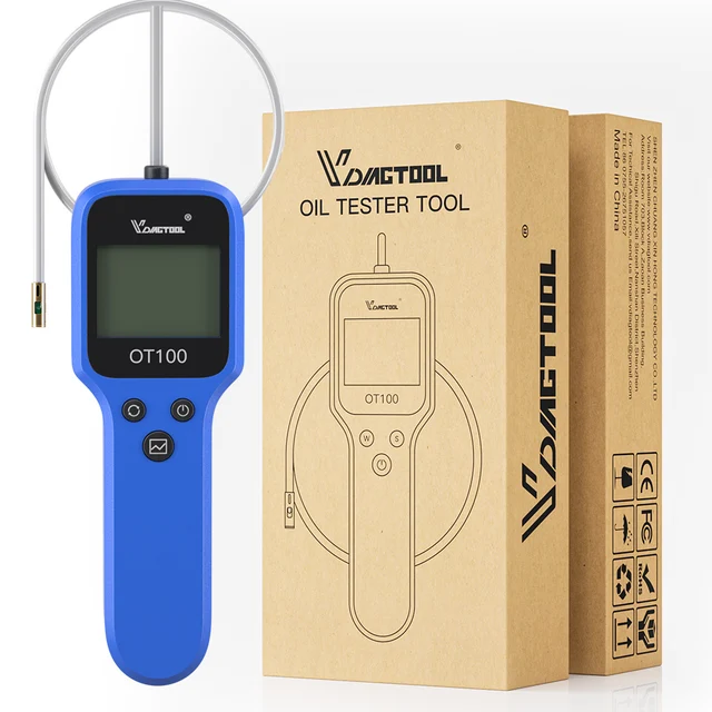 VDIAGTOOL OT100 Engine Oil Tester Auto Check Oil Quality with LED Display Gas Analyzer Inject Brake Fluid Tester Testing Tool 6