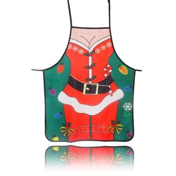 

Christmas Kitchen Apron Cute Santa Claus Elf Pattern Apron for Holidays Housewarming Gift Thanksgiving Day Holiday Festivals