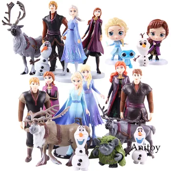 

Queen Elsa Anna Kristoff Sven Olaf Bruni Nokk Troll Earth Giants PVC Princess Action Figures Collectible Toys for Kids Girls