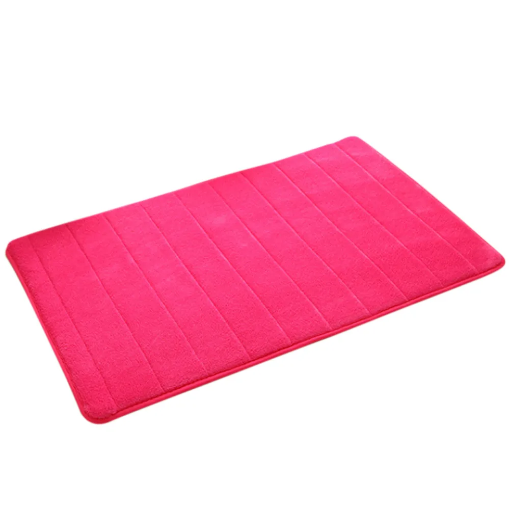 Rose red 50cmx80cm Пены памяти коврик для ванной мягкий сильный абсорбент нескользящий толстый пол коврик в ванную комнату DIN889 - Цвет: Rose red 50cmx80cm