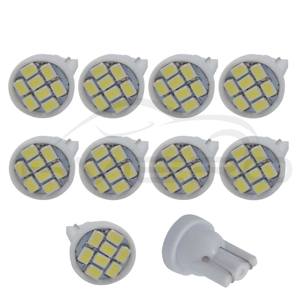 Hviero White Car Led T10 W5W 194 3020 Dome Light 8leds Car Interior Parking Light Corner Light Auto Wedge Lighting DC 12V Tail Light