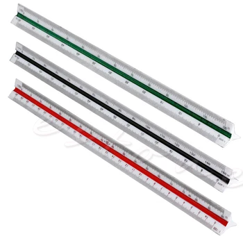 

300mm Triangular Metric Scale Draughtsmens Ruler For Engineer Multicolor