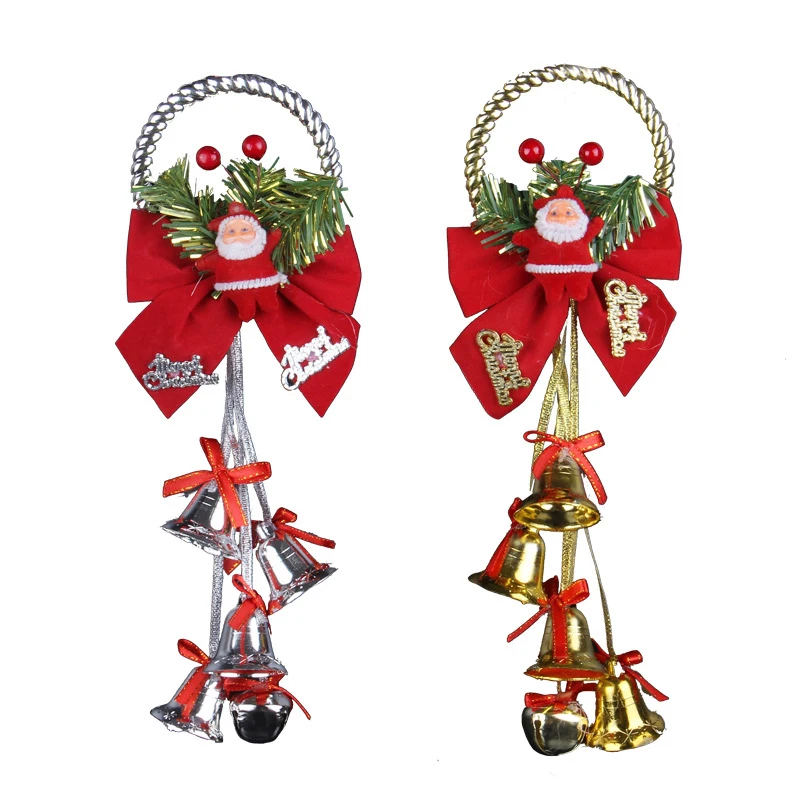 New Year Christmas Tree Ornaments Christmas Bells Santa Claus Jingle Bells Snowman Elk Metal Hanging Christmas Party Decoration