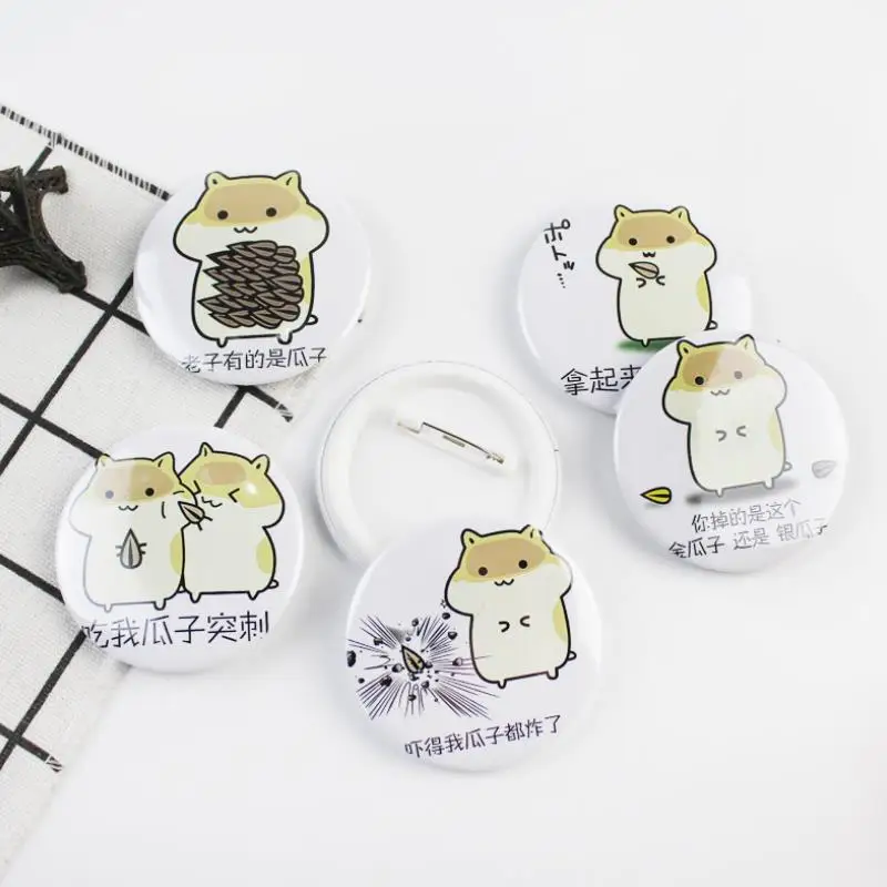 

5 Pcs cute Anime Hamster Cosplay Badge cute Brooch Pin Collection Badge for Backpack Clothes Toys gift