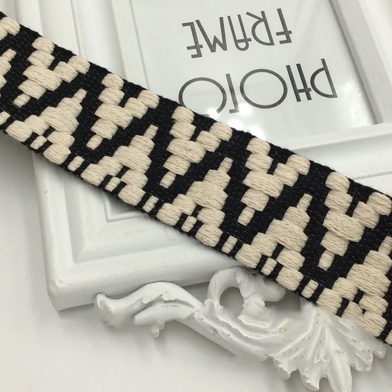 Ribbon Decoration 1yard 4cm Weave Ethnic Lace Webbing Ribbon for diy Crafts Bags Belt Decoration Clothing Sewing Accessories Trim