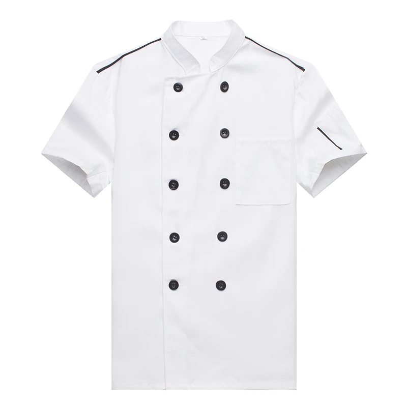 Ресторанная Униформа шеф-повара КУРТКА МУЖСКАЯ кухня с короткими рукавами размера плюс женская ресторанная форма рубашки фартук пекарня повара одежда - Цвет: Color 6 Jacket