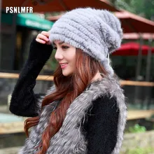 Новое поступление, горячая распродажа, русский стиль, Осень-зима, уличные теплые женские шапки, Рождественский дизайн, вязаная меховая шапка из натуральной норки, женская шапка