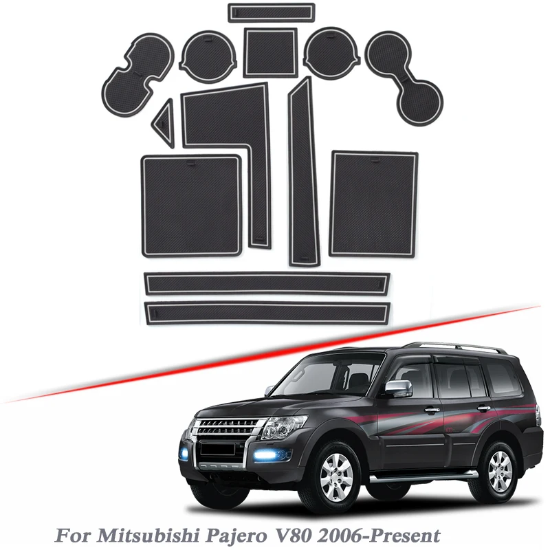 13 шт. автомобильный Стайлинг для Mitsubishi Pajero V80 2006 2020 латексный слот ворот коврик