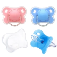 Sucette et couvercle en Silicone pour bébé, joli mamelon sans BPA, tête ronde et plate, factice pour nouveau né, cadeaux de fête prénatale, 2021 