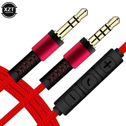 1.2 m Audio Cable 3.5 mm Mobile Phone Connection Headphone Cable Speaker Cable Male To Male With Microphone Control Tuning Cable
