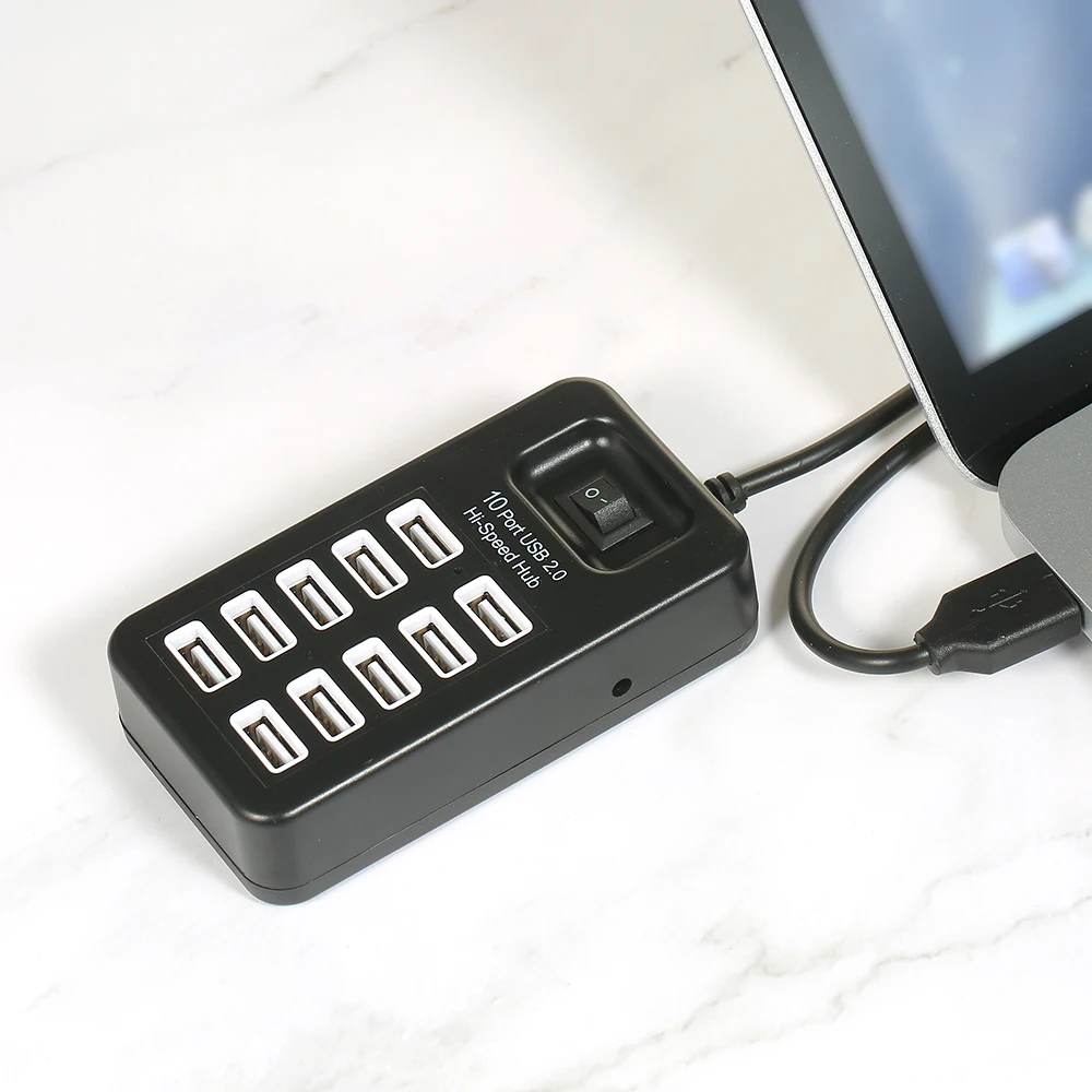Rápida de Arquivos Velocidade de Transmissão Controle de Uma Portas Hi-velocidade Hub Uso Simultâneo Transferência Grandes 480mbps Chave Preto 10 Usb 2.0 11 Computador e Escritório
