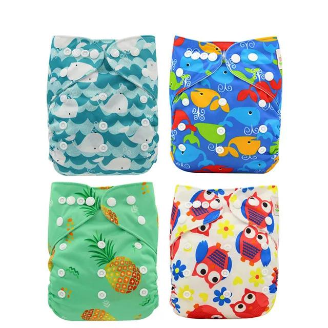 baby cloth diaper09 Детские тканевые подгузники Ohbabyka fralda, Регулируемые моющиеся карманные подгузники для новорожденных мальчиков и девочек, водонепроницаемые Многоразовые подгузники - Цвет: baby cloth diaper09