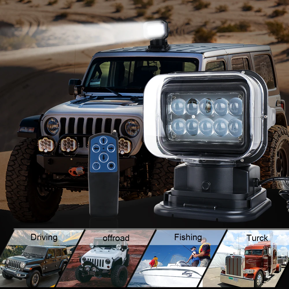 7 Inch 50W Led Remote Control Light Wireless