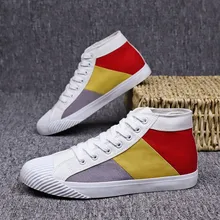 Мужская парусиновая обувь, высокие кроссовки для мужчин, мужская Вулканизированная повседневная обувь, Мужская модная обувь, Мужская Удобная новая дизайнерская обувь