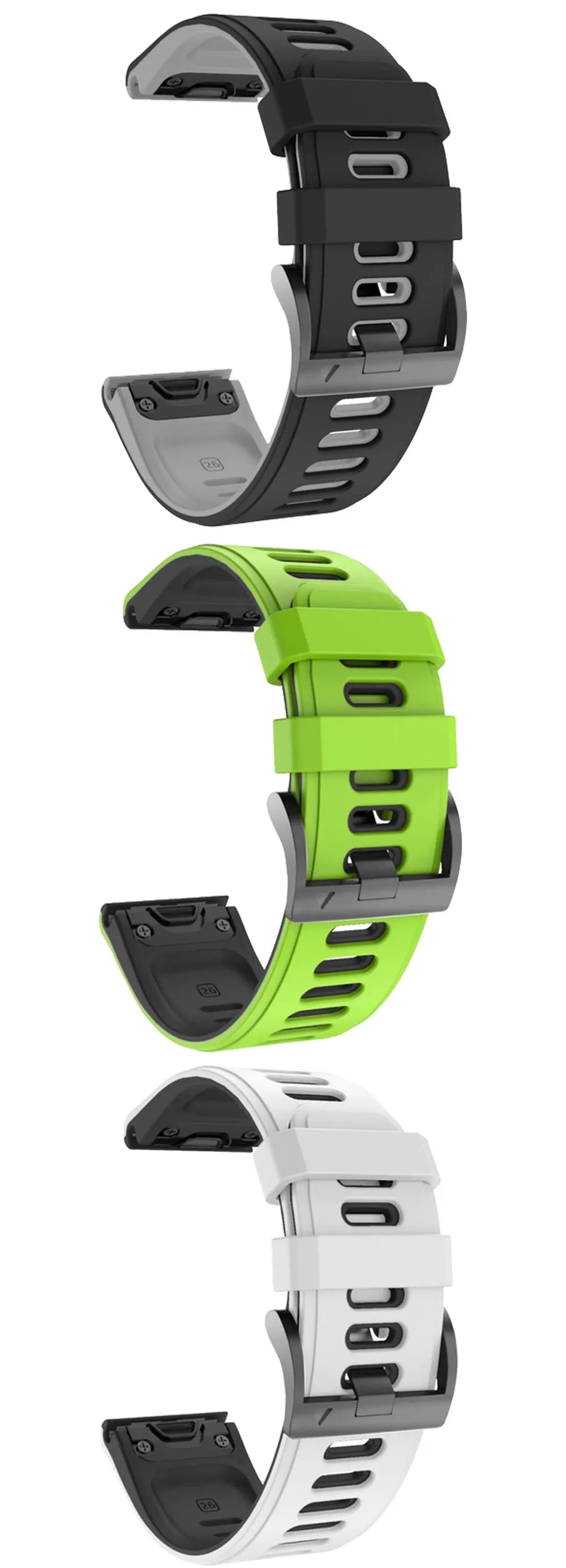 20 22mm 26mm Silicone Watchband Wriststrap for Garmin Fenix 6X 6 6S Pro 5X 5 5S Plus Fenix 7X 7 Easy Fit Quick Release wirstband