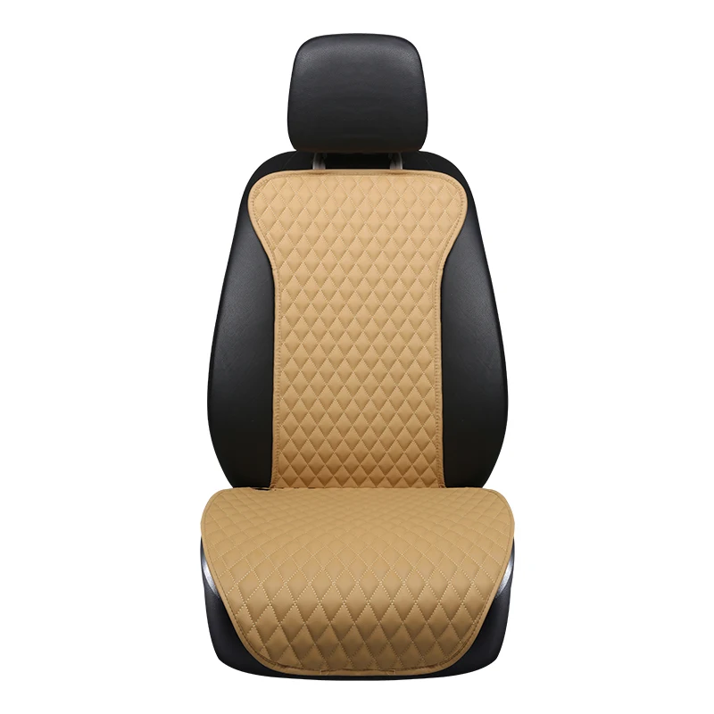 beige with backrest Абсолютно pu кожаный Универсальный легкий в установке автомобильный сиденье Подушка для сидений не скользит Авто Чехлы не двигаются автомобильные накладки - Название цвета: beige with backrest