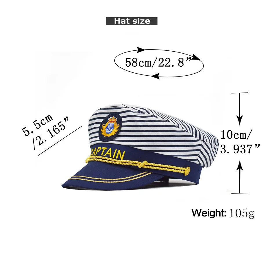 Kapitän Sailor Hut – Marine Baseballmütze Für Kostümpartys & Mottos