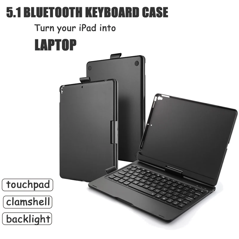 Беспроводная Bluetooth клавиатура вращающаяся для iPad 5 1 дюйма 10 2 пластиковая
