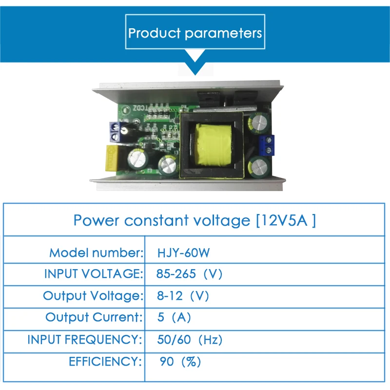 

LED driver 60W12v5A power strip light with constant current and constant voltage power supply AC85-265DC8-12V LED transformer