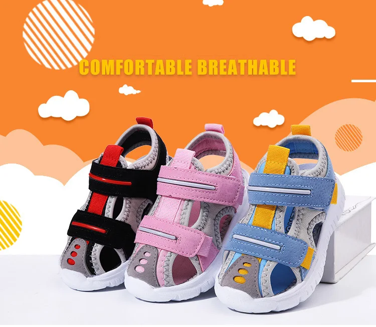 New Summer Sandals Baby for Girl Children Shoes Fashion Sandals Baby Boy Kids Shoes Sandals Baby Rubber Ankle-Wrap Hook & Loop