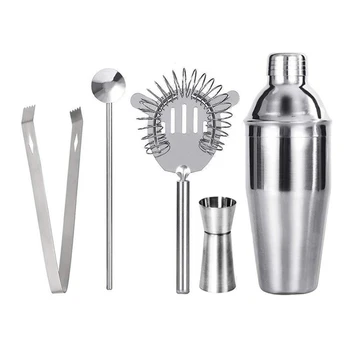 

5 Set Stainless Steel Cocktail Shaker 550ML/750ML Mixer Wine Martini Boston Shaker For Bartender Drink Party Bar Tools