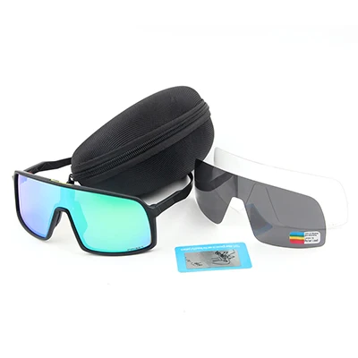 P R O. Спортивные поляризованные очки Sagan Sutro, велосипедные очки, мужские и женские велосипедные очки, UV400, велосипедные солнцезащитные очки с 3 линзами - Цвет: Black green no LOGO