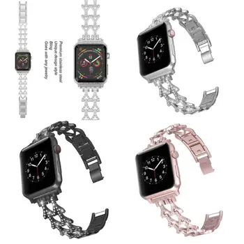 

Stainless Double Shape Strap Steel Strap for Watch Band Series 3/2/1 38 42mm Metal Sport Watchband for iwatch series 4 40 44mm