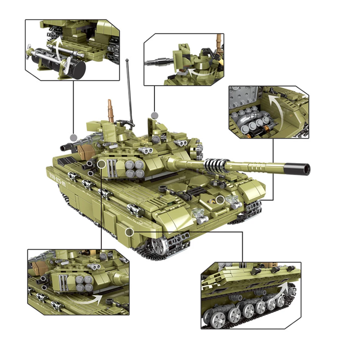 1386 шт DIY маленький военный строительный блок для строительных блоков марки Scorpio Tiger Tank(графическая коробка