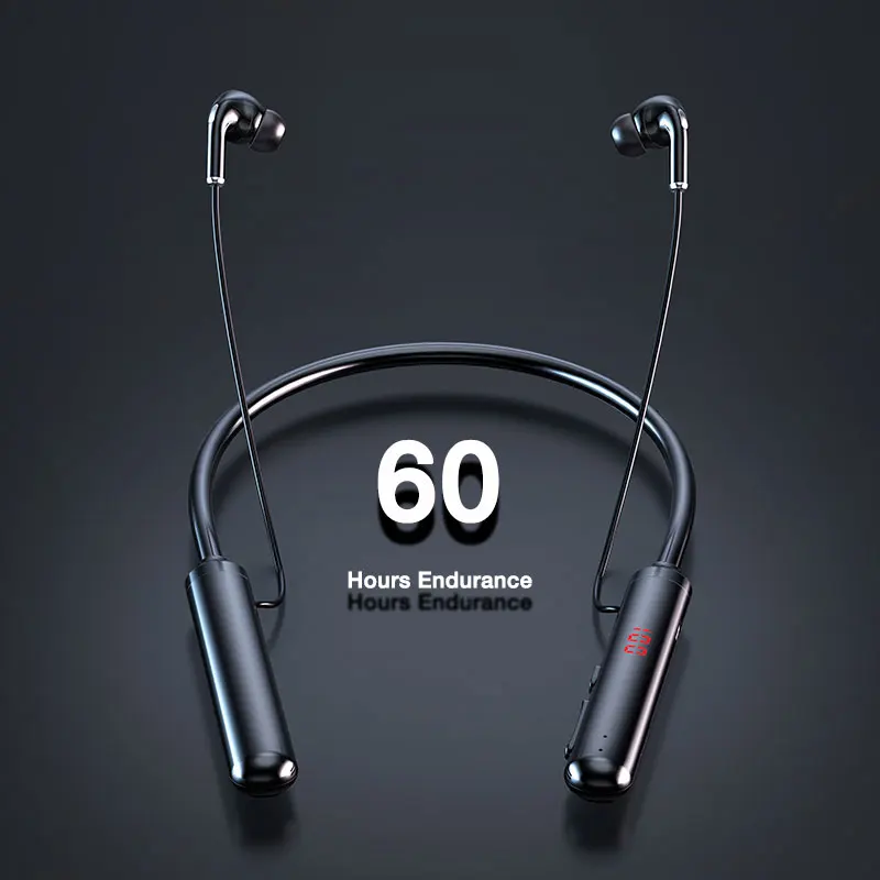 Наушники EARDECO Беспроводные с поддержкой Bluetooth и ЖК-дисплесветодиодный 60 часов