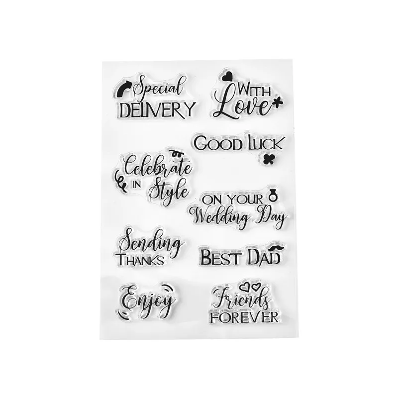 

Naifumodo Words Clear Stamps Rubber Stamp Scrapbooking Album Decor Stamps Transparent Decoration