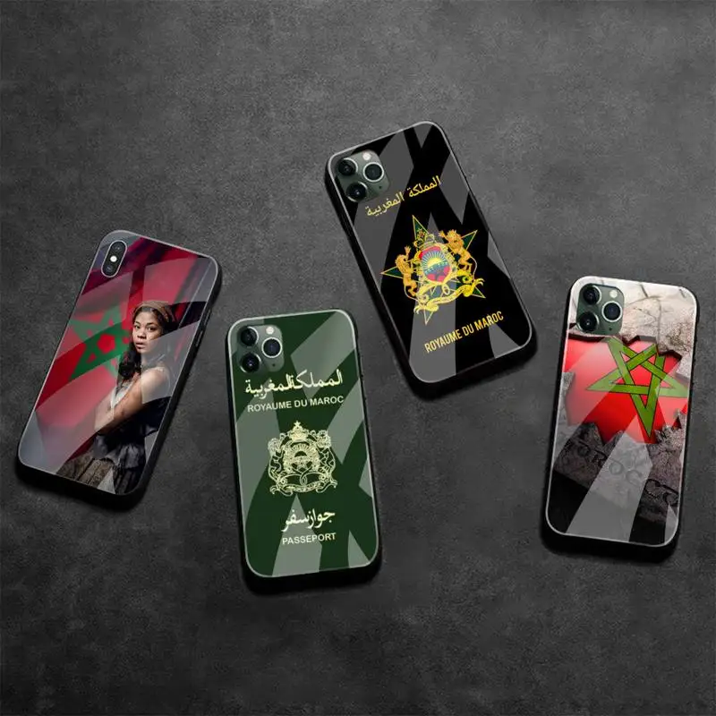Чехол для телефона с гербом Марокко закаленное стекло iPhone 12 Pro Max Mini 11 XR XS MAX 8X7 6S 6 Plus