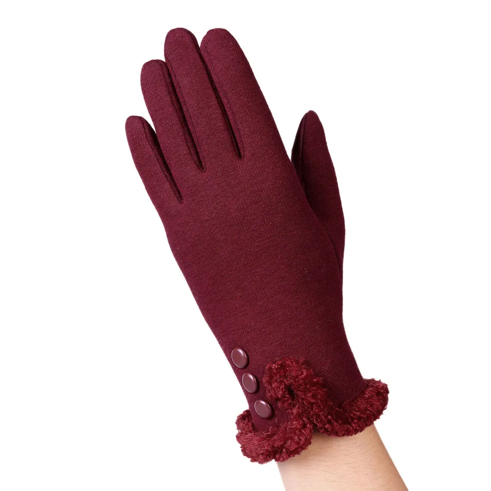 Womens Fashion Winter High Quality Warm Gloves Female Outdoor Sport touch screen Gloves Lady leather gloves rekawiczki damskie