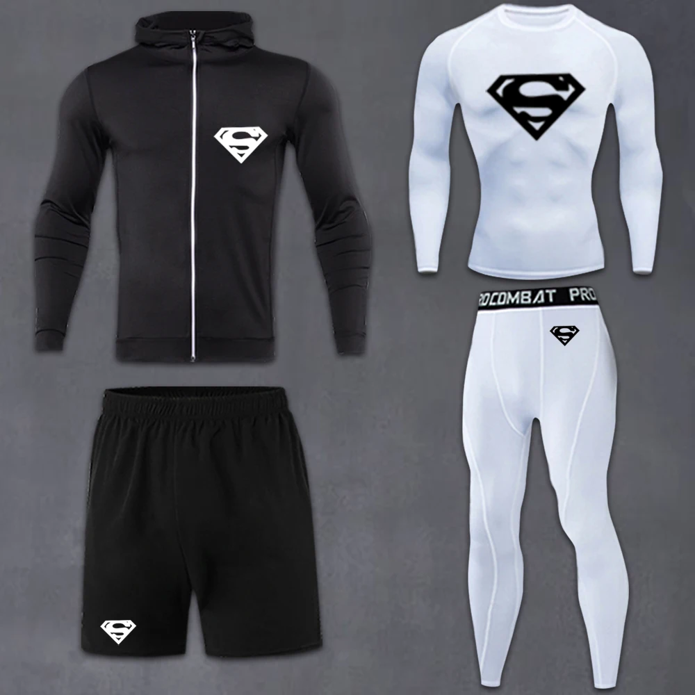 Men's Compression Sportswear Suits Gym Tights Training Clothes Workout Jogging Sports Set Running Rashguard Tracksuit For Men