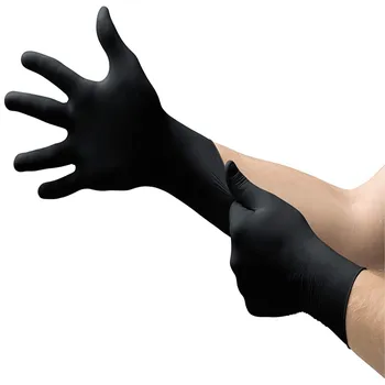 

Black Disposable Nitrile Gloves, Latex-Free, Powder-Free Glove for Mechanics, Automotive, Cleaning or Tattoo Applications
