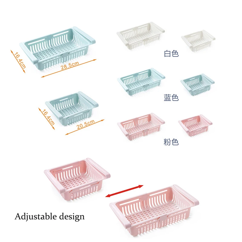 Кухонный Органайзер Регулируемый Кухонный рефрижератор шкаф для хранения полка холодильника с морозильной камерой Держатель Выдвижной ящик Органайзер Экономия пространства
