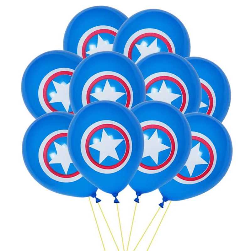 

12inch Blue Red Captain America shield Latex Balloon Classic hero Avengers Spiderman them Birthday Party decor supplies kids toy