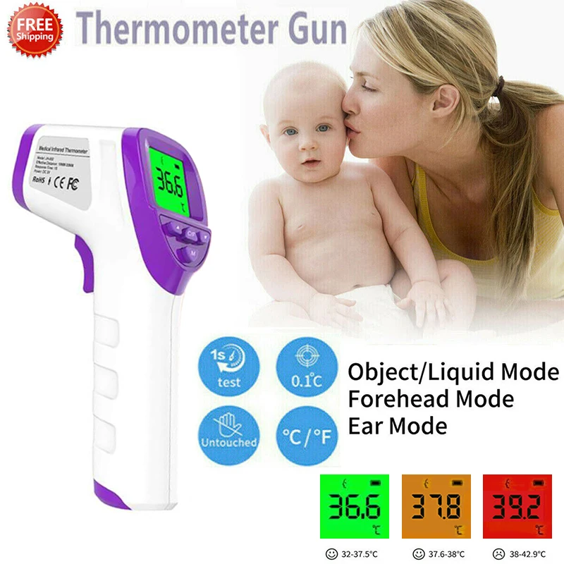 

Professional IR Infrared Digita Non Contact Forehead Thermometer Temperature Detector High Precision Body Temperature Baby Adult
