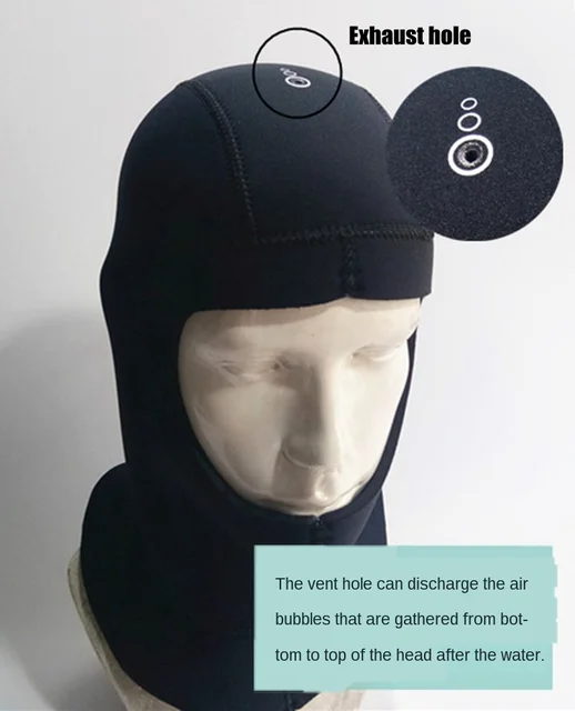 Seac Tekno 5mm Neoprene Diving Hood With Air Release Valve - Men & Women Scuba Hood