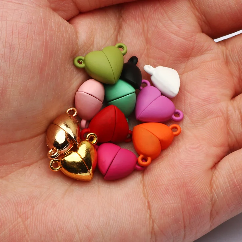 20/50Sets Alloy Magnetic Clasps Heart Round Multi Shape Bracelet Necklace  End Connectors Findings Colored DIY Jewelry Making