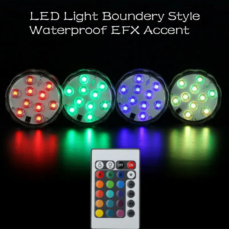Цветной светодиодный светильник с дистанционным управлением в стиле Boundery, водонепроницаемый, EFX, с акцентом, подводный ночник, для улицы, вечерние, декоративные